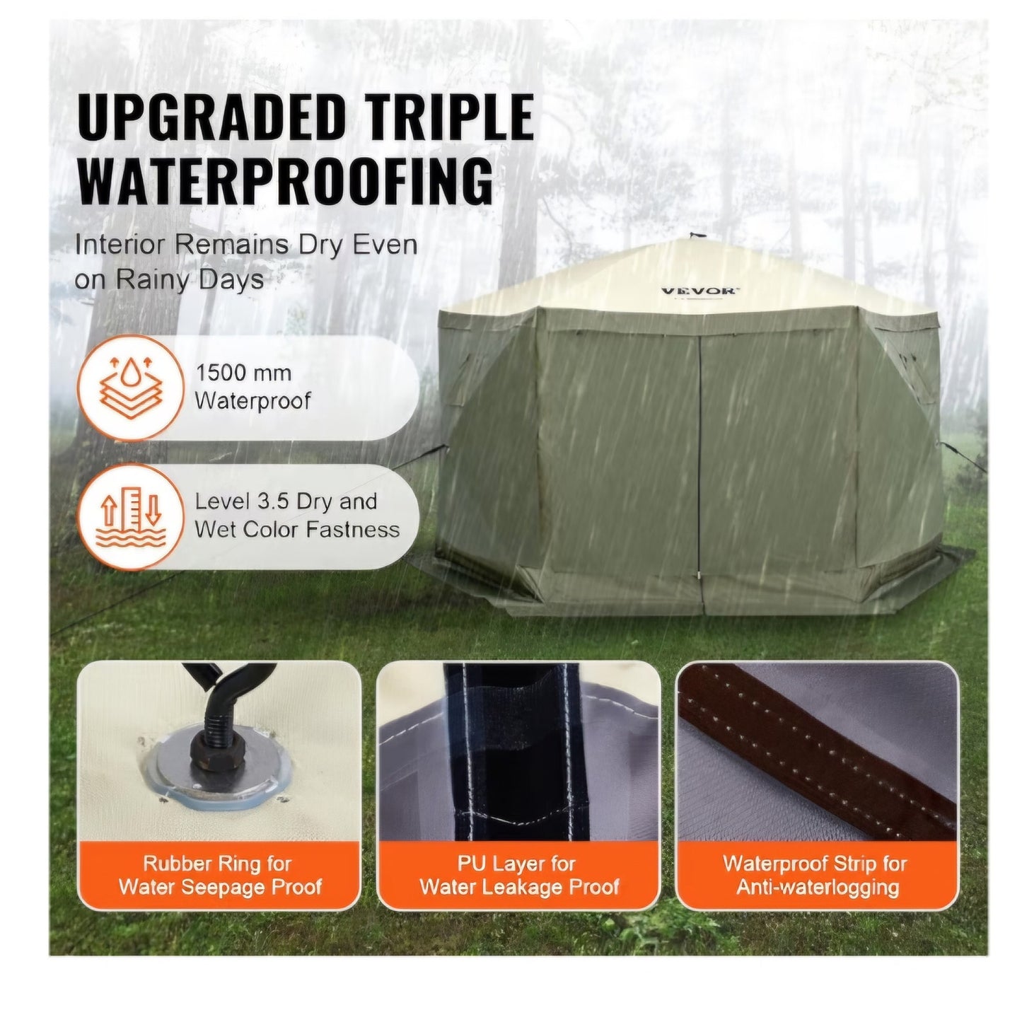 VEVOR 12x12ft Pop Up Gazebo Tent with Mosquito Netting