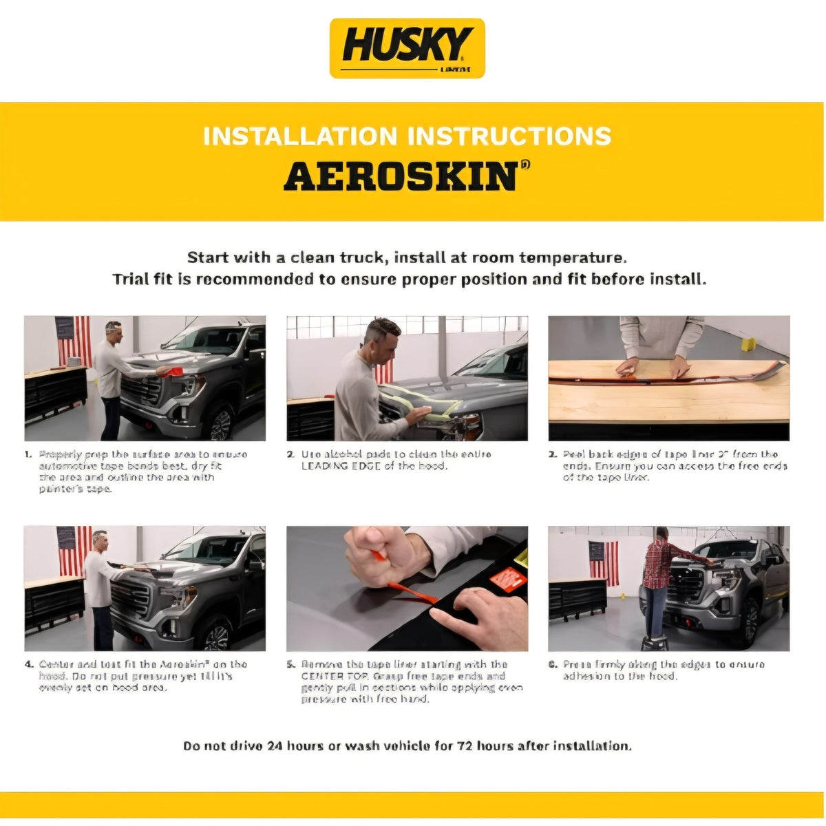 Husky Liners Aeroskin Hood Protector | Fits 2020-2025 GMC Sierra 2500 HD, 3500 HD | Low Profile