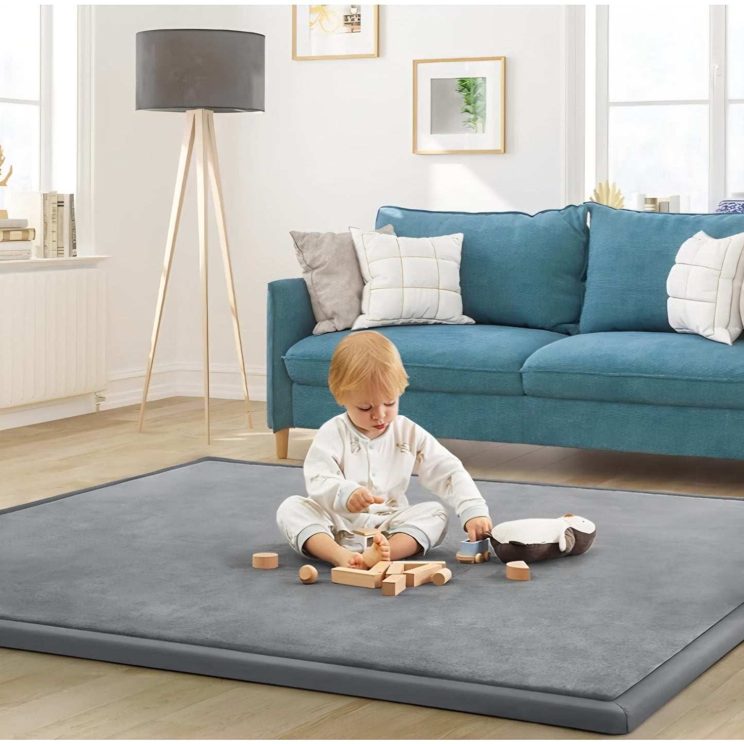 Baby Play Mat for Floor Nursery Rug Muscle Mat Area Rug Playroom Rug 79"x138"