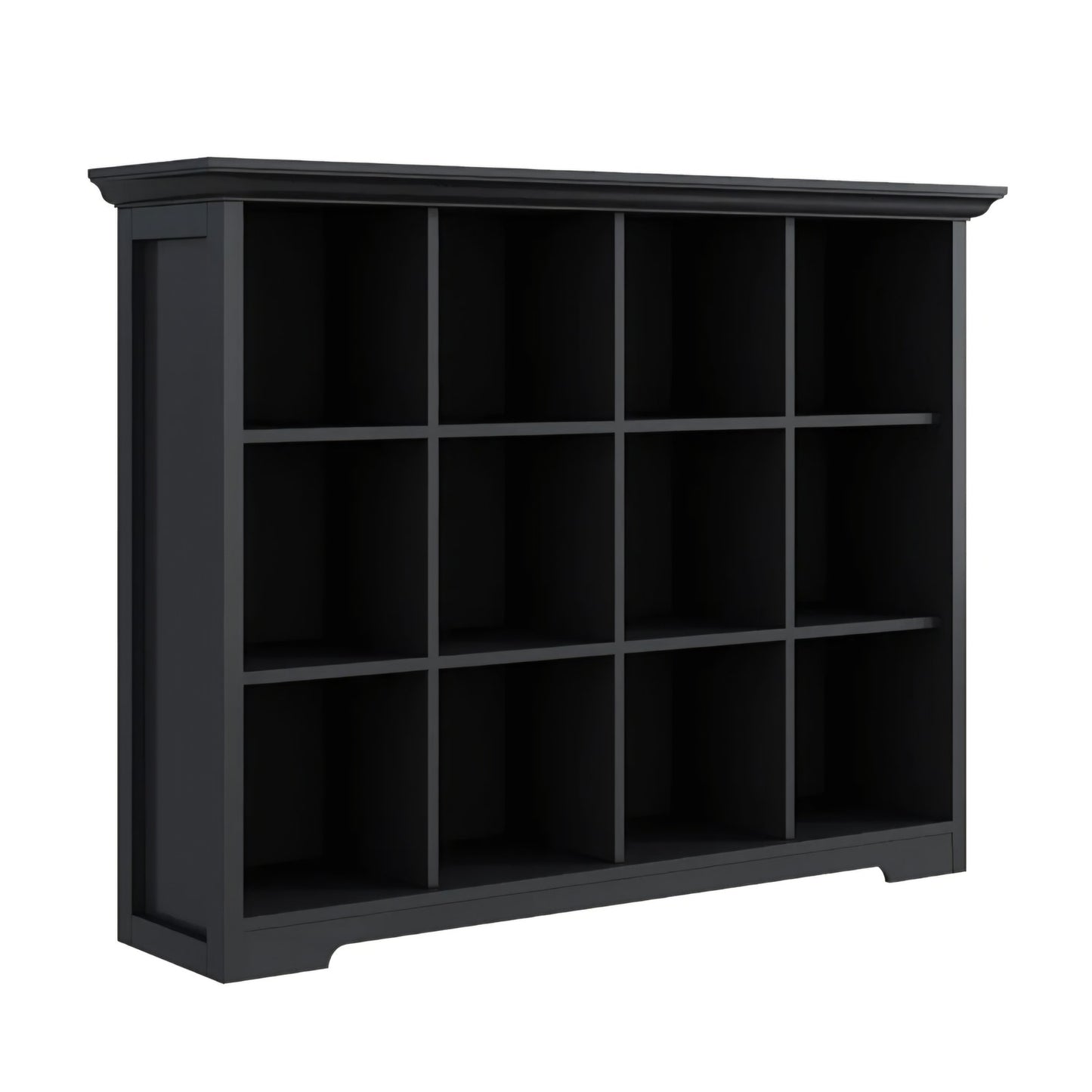 Cube Storage Bookcase with Base - Wooden 3 Tiers Floor Standing Open Shelf Cabinet for Home