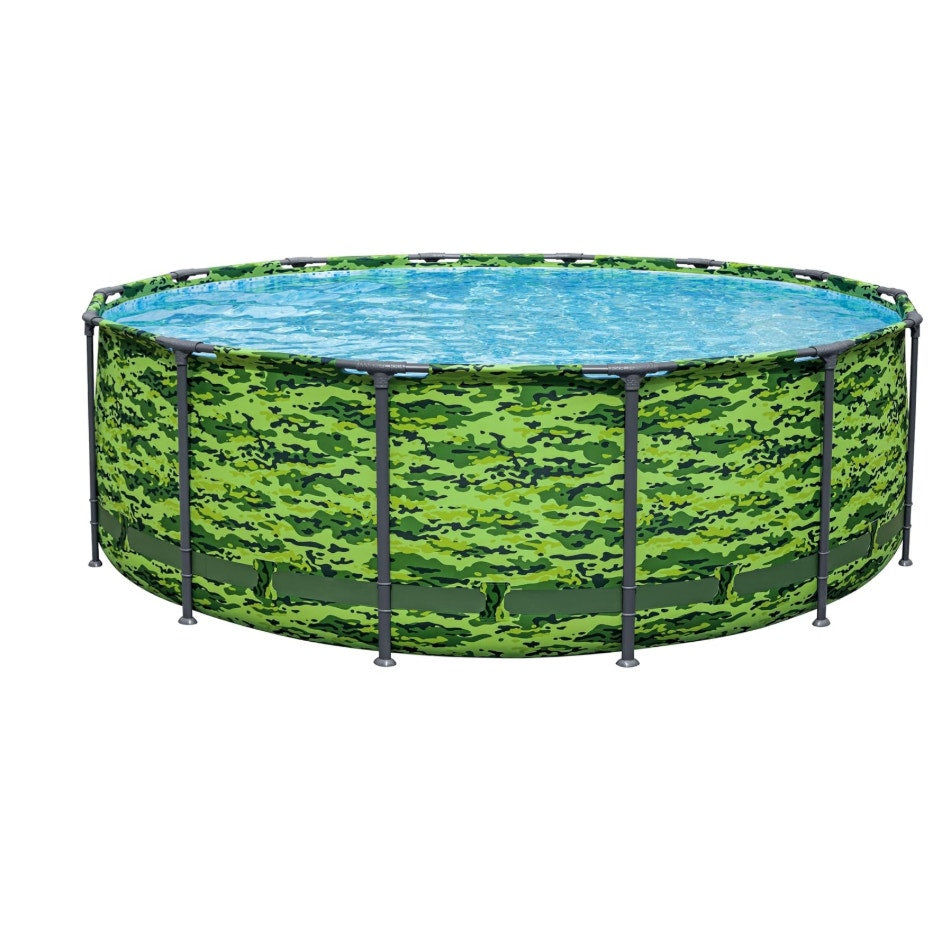 Bestway Steel Pro Max 14' x 48" Camo Pool Set with Pump and Ladder