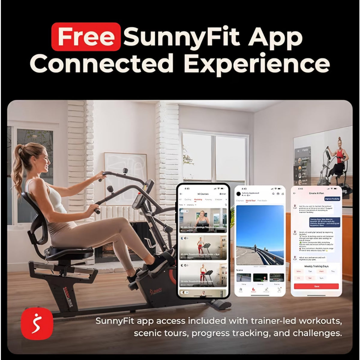 Sunny Health & Fitness Elite Recumbent Cross Trainer & Elliptical Machine with Arm Exercisers