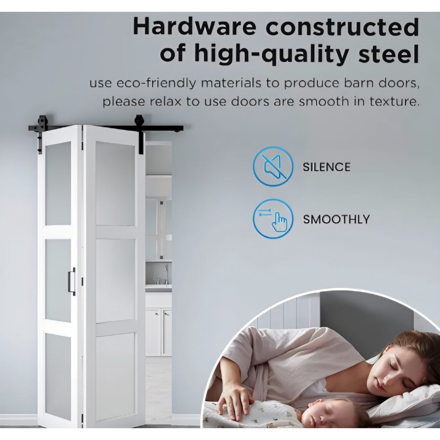 24" x 84" Bifold Sliding Barn Door with Hardware Kit Included