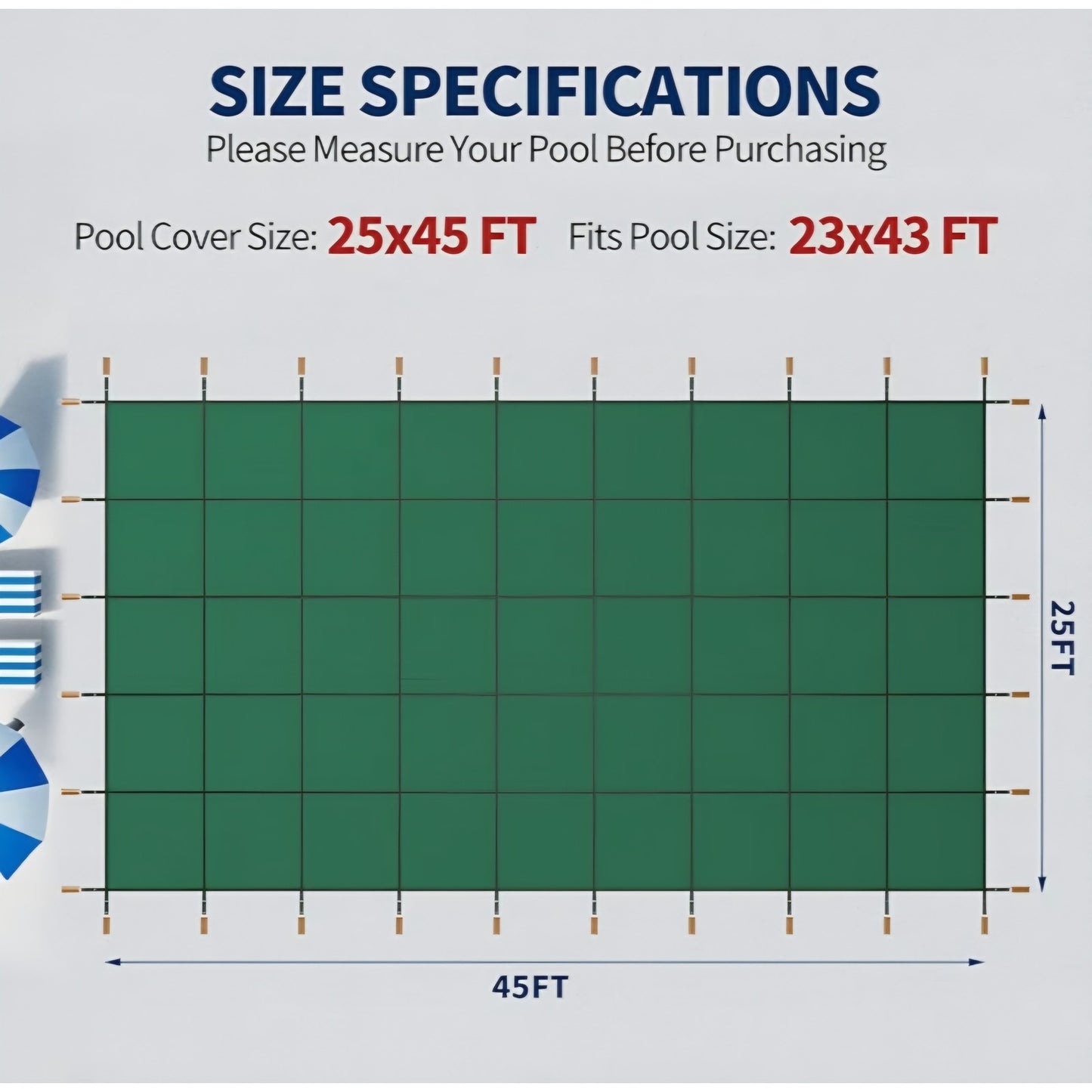 Inground Pool Safety Cover,Heavy-Duty Winter Safety Cover for Inground Swimming Pools