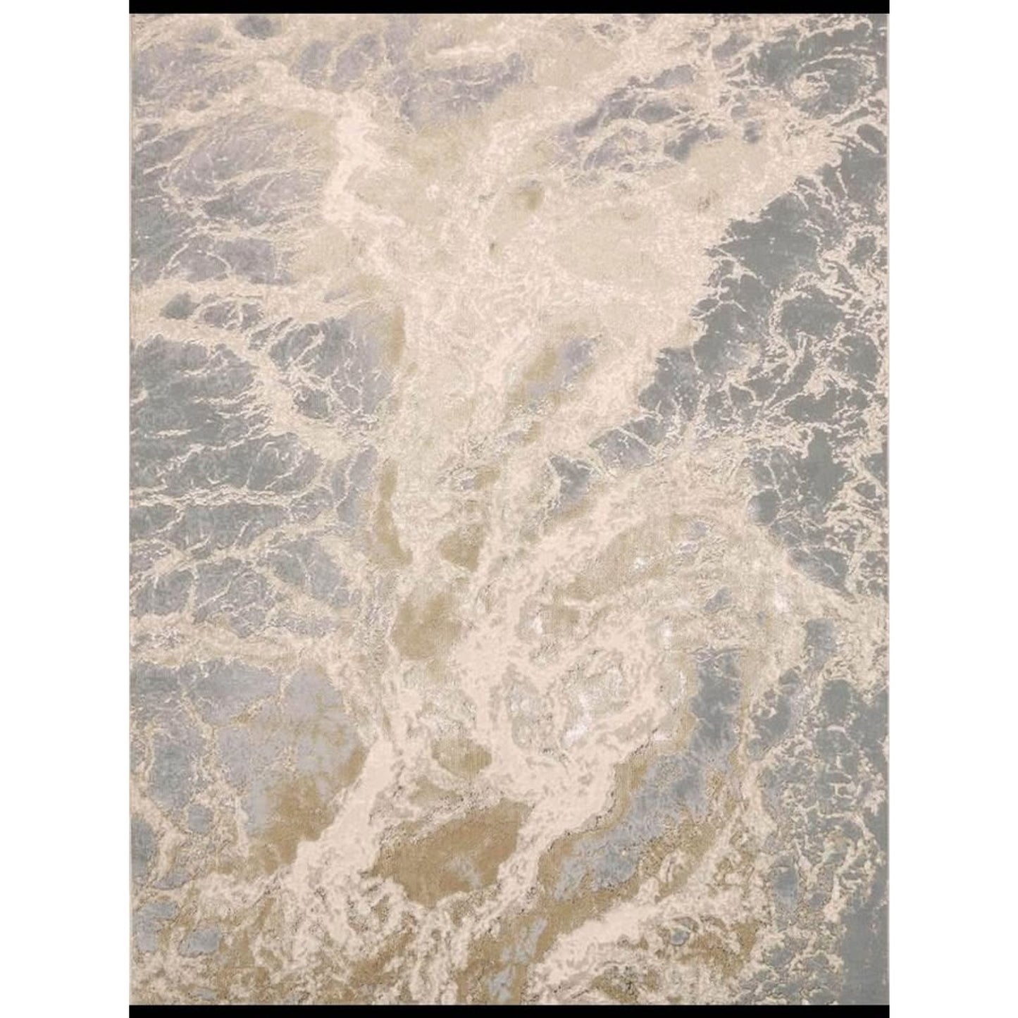 Jewel 8 x 10 Area Rug in Gold, Easy Care Stain Resistant Fade Resistant Modern Abstract, Soft Floor