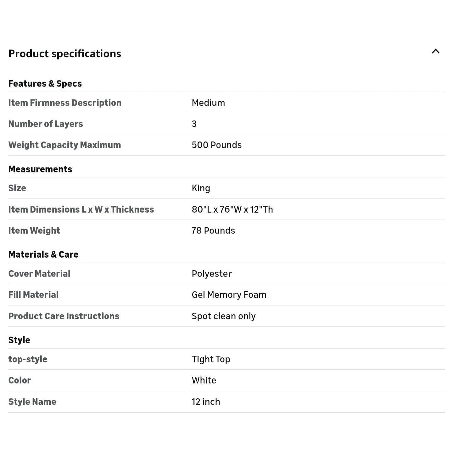 King Mattress Zinus 12 Inch Green Tea Cooling Memory Foam Mattress [New Version], King