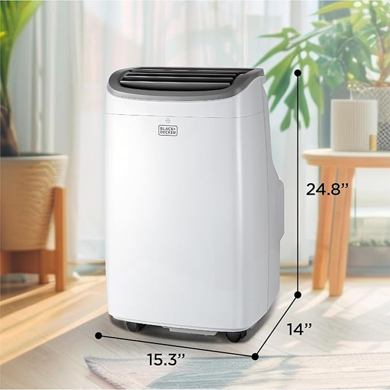 BLACK+DECKER Portable Air Conditioner, 8,000 BTU (3,950 BTU SACC) for Rooms up to 400 Sq. Ft, White