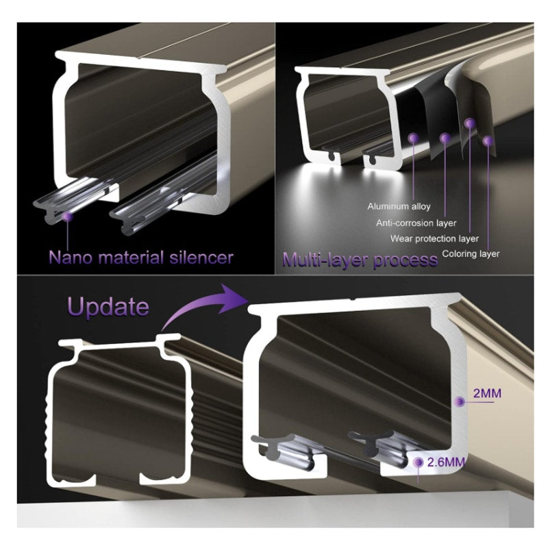 Ceiling Curtain Track - Ceiling or Wall Mounted Curtain Rail for Curtains