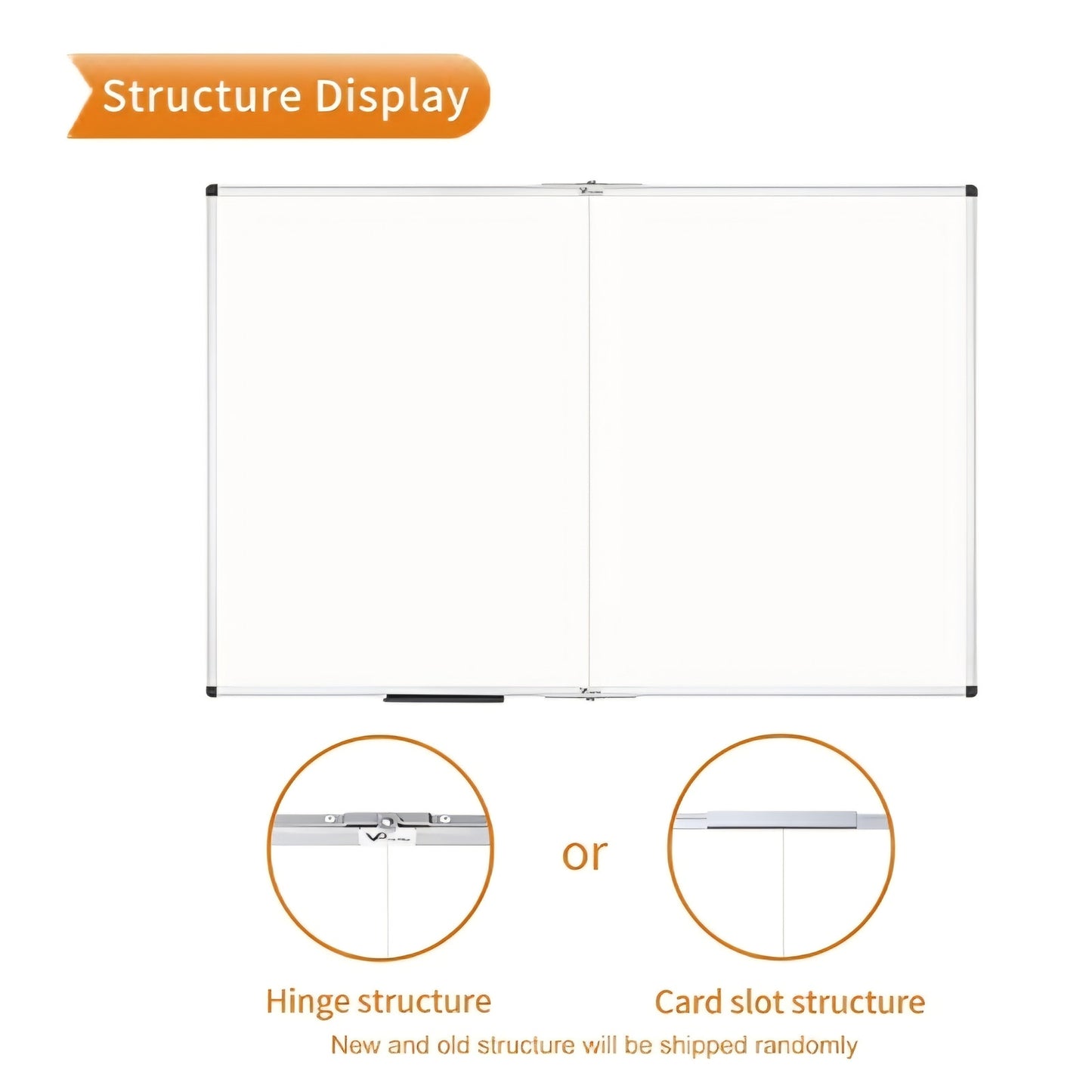 Magnetic Dry Erase Board, 72 X 48 Inches, Foldable Wall-Mounted Whiteboard with Silver 72"W-48" H