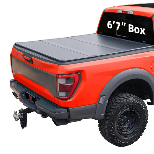 HardTopTri Fold tonneau Cover Compatible with2007-2021 Toyota Tundra(Excl. Trail Edition) 6.5ft Bed