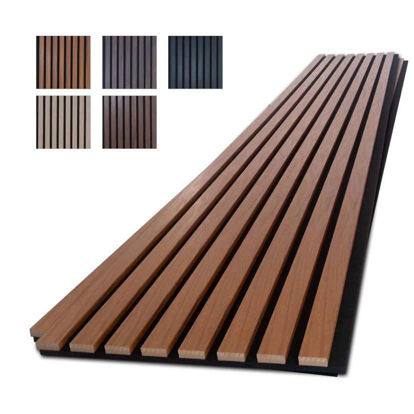 NeatiEase Wood Panels for Wall, 4-Piece 96" x 12.6" Soundproof Wood Slat Wall
