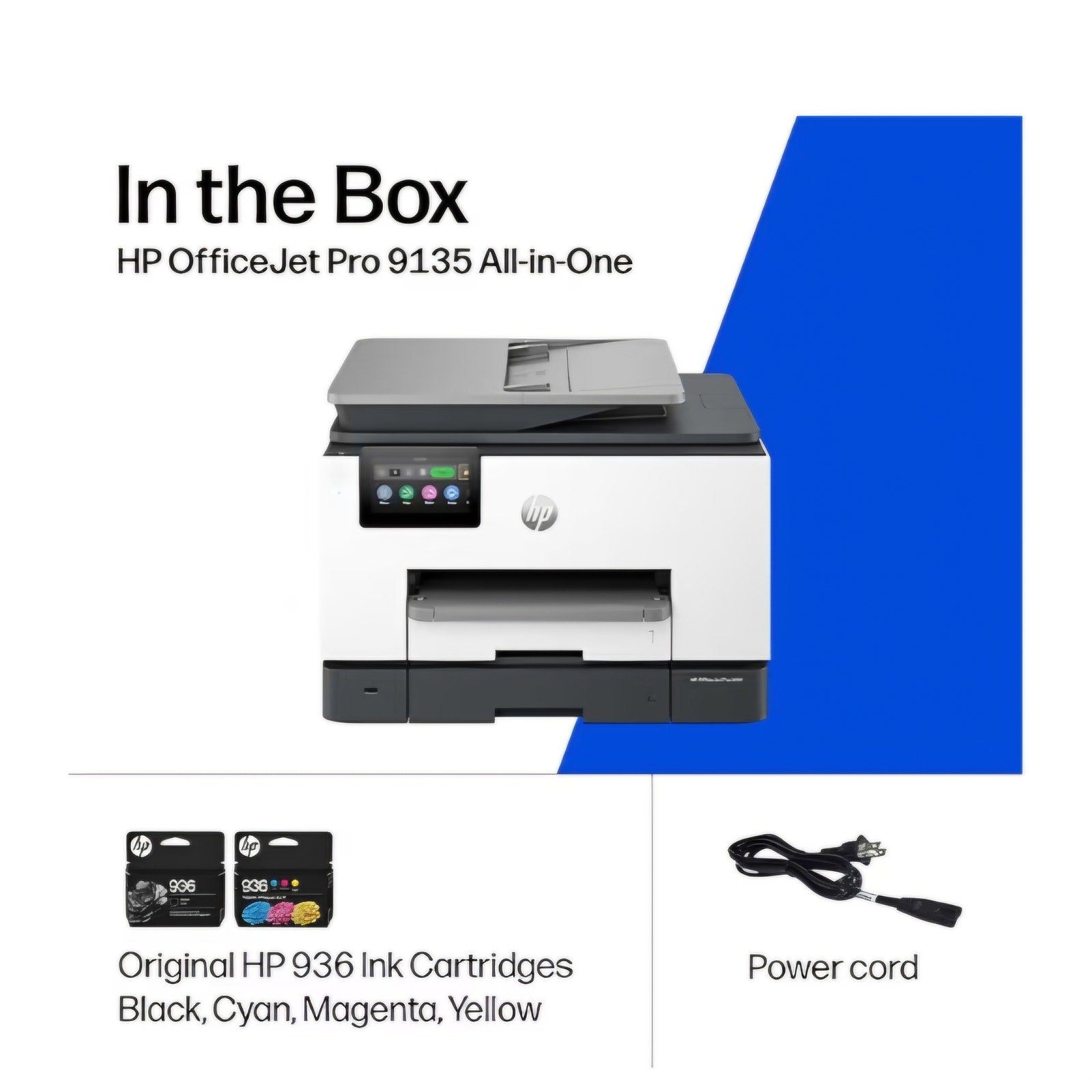 HP OfficeJet Pro 9135 Wireless All-in-One Color Inkjet Printer, Print, Scan, Copy, Fax, ADF, Duplex