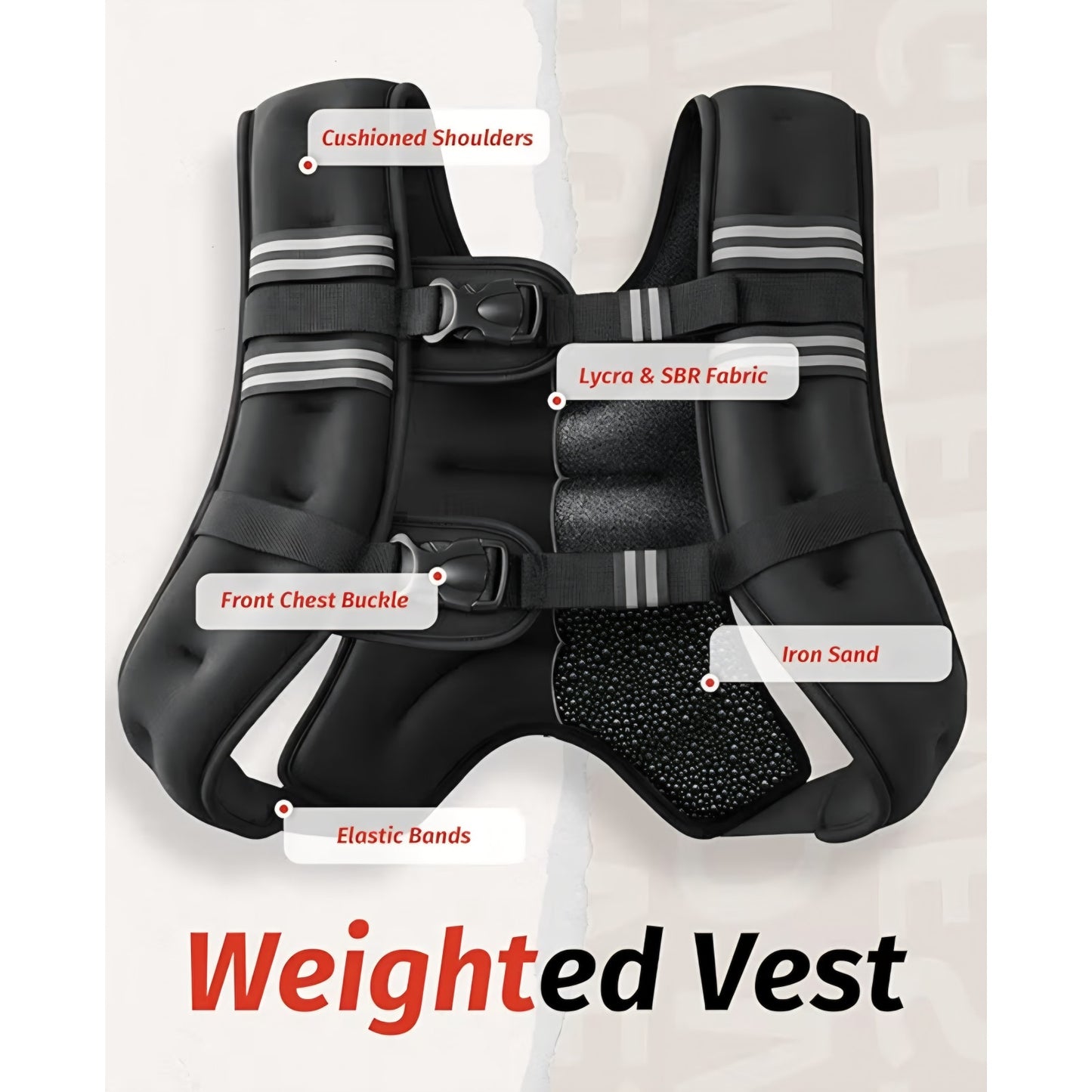 Weighted Vest, 20lb Weight Vest with Reflective Stripe for Workout, Strength Training