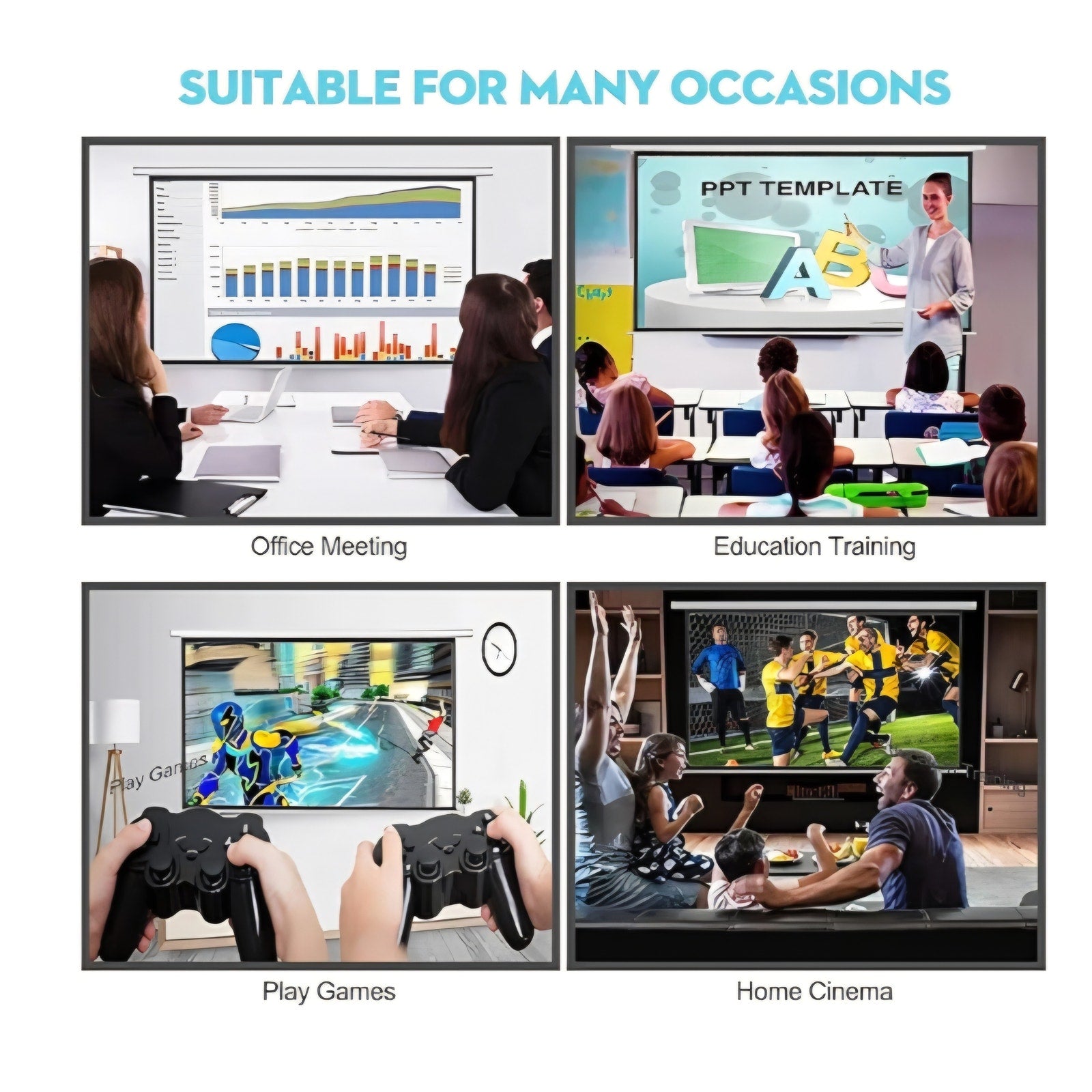 DINAH 84 Inch Electric Projector Screen with Remote, Automatic Air Indoor Drop Down