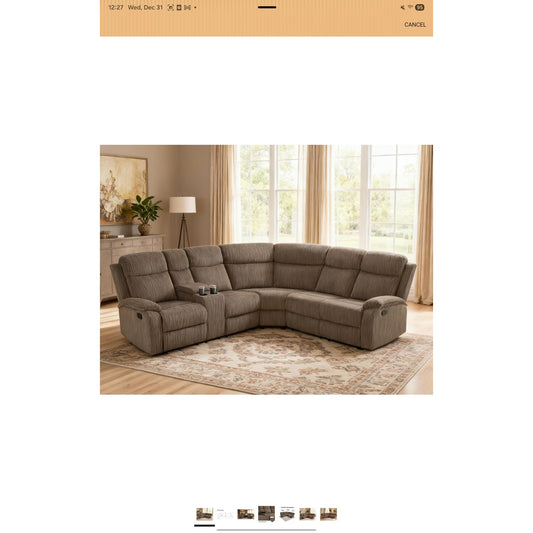 Power Reclining Sectional Sofa Set, L-Shaped Sectional Couch for Living Room