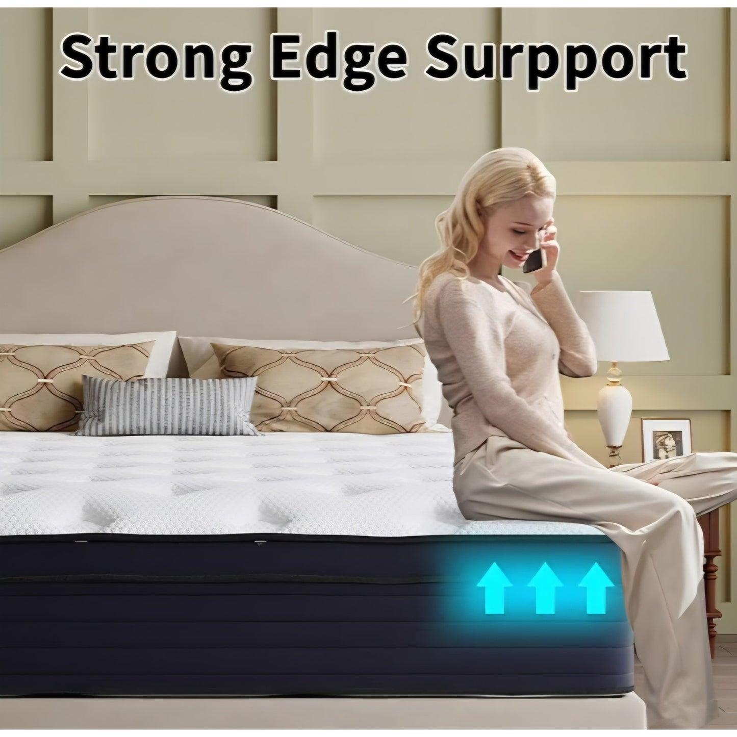 14 Inch King Size Mattress, Hybrid Memory Foam Mattress with Cooling Gel & Pocket Springs