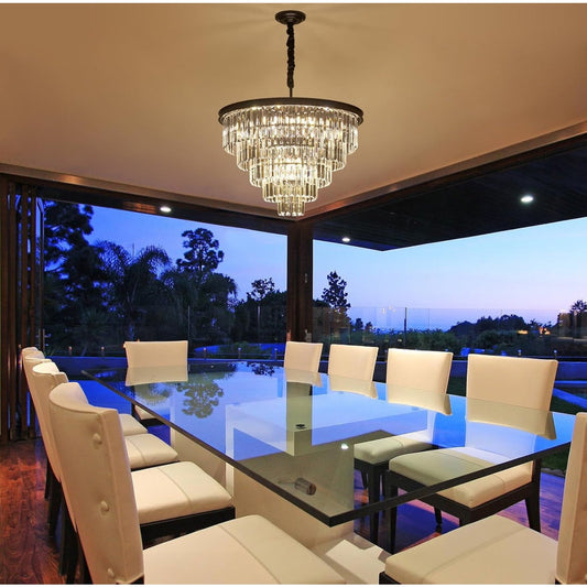 Black Crystal chandelier 7- tier Luxury K9 crystal chandeliers