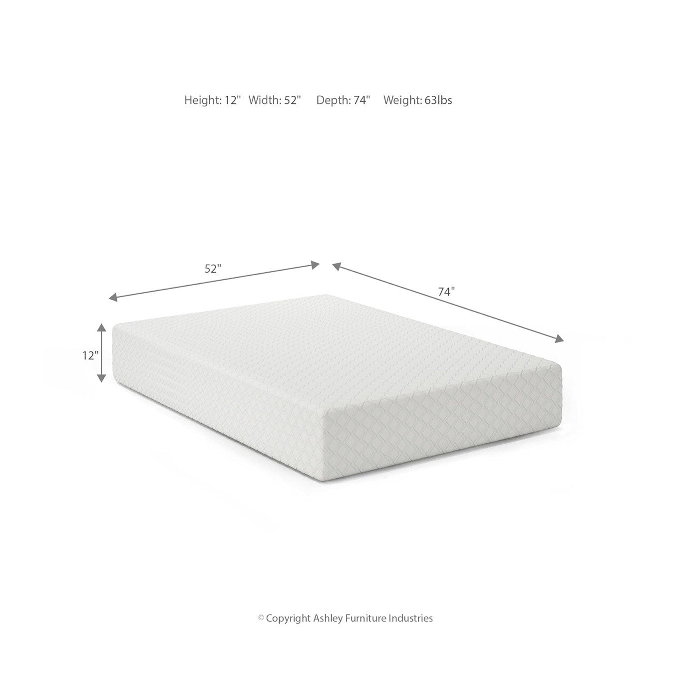 Ashley Full Size Chime 12 Inch Medium Firm Memory Foam Mattress with Green Tea