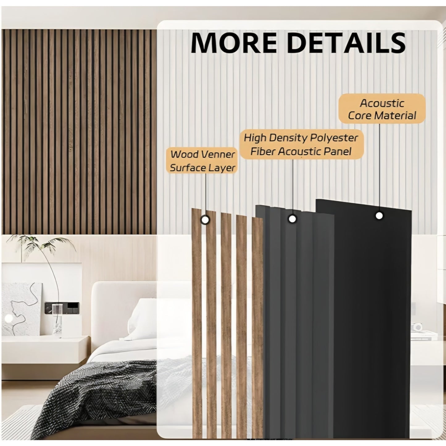 Wood Panels for Wall, 47.2"×23.6" 4 Pack (Natural Walnut)