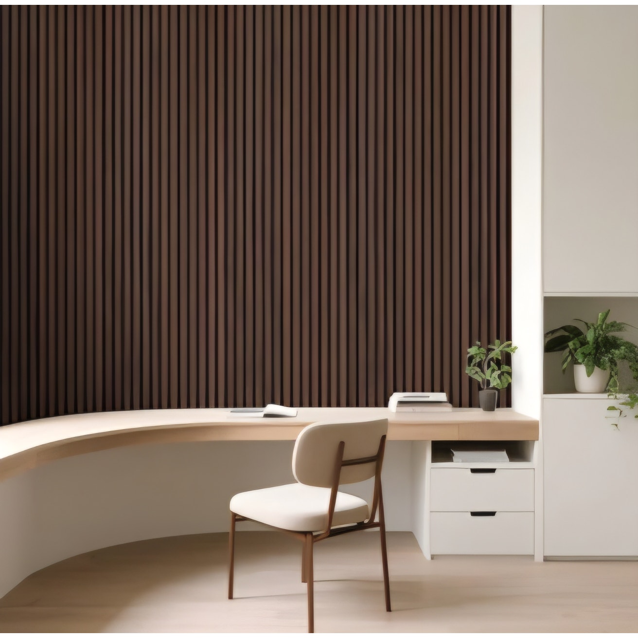 Art3d 1-Pack Acoustic Wood Slat Wall Panel with Roll-Flat Design - 95.3 x 23.8 Inch Sound Absorbing