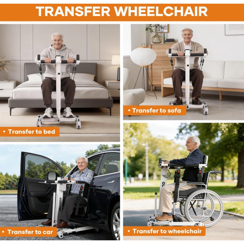 YW07 Electric Patient Lift Transfer Chair for Home 300 lb Capacity