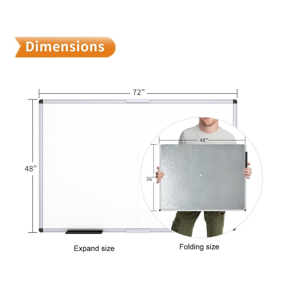 VIZ-PRO Magnetic Dry Erase Board, 72 X 48 Inches