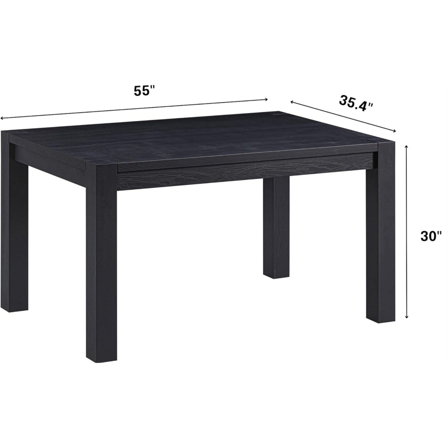 NTC Block 55 Inch Modern Farmhouse Dining Table, Rectangular Dinner Table for Dining Room,