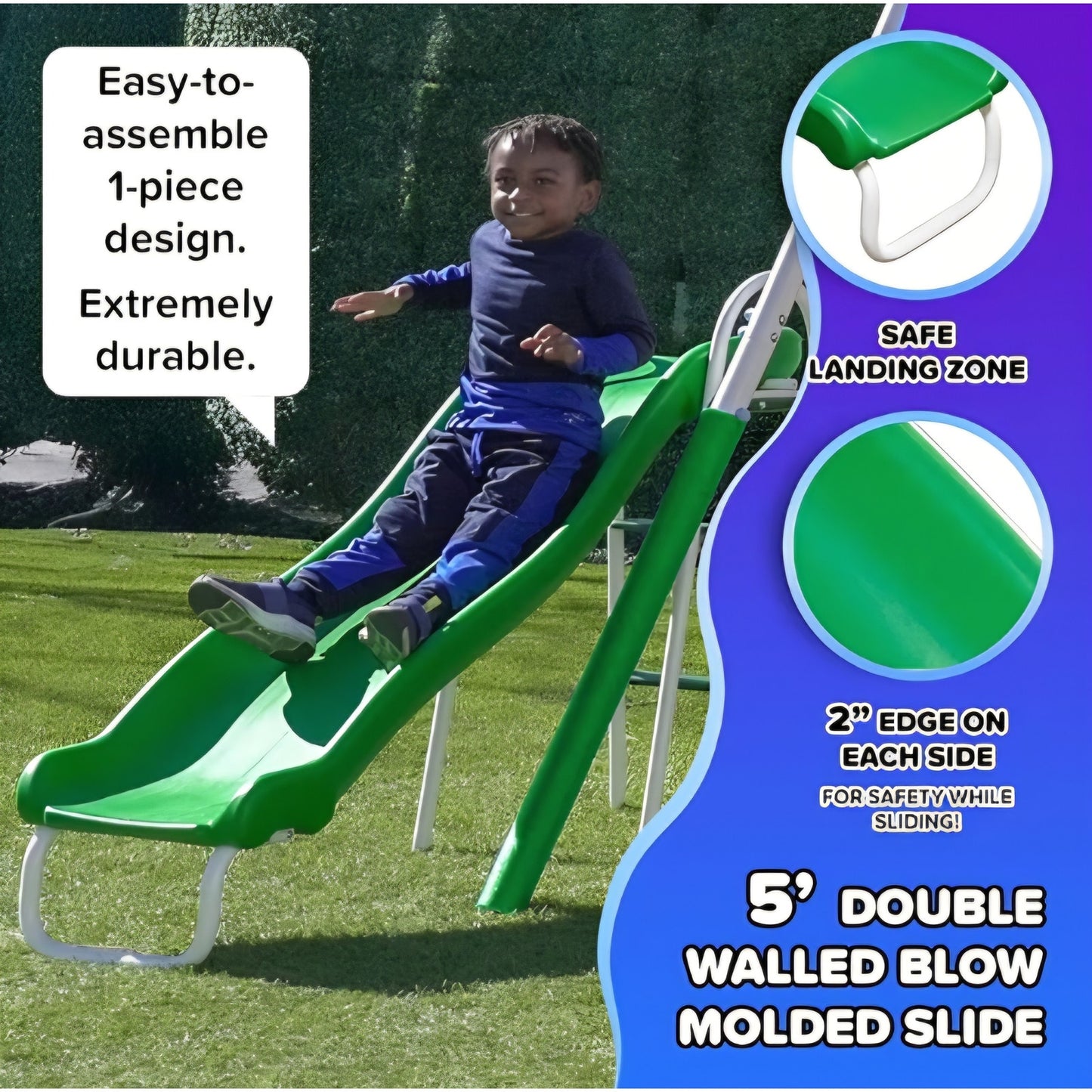 Sportspower Park Ridge Metal Swing Set for Ages 3-8, 2 Swings, Standing Swing, Roman Glider