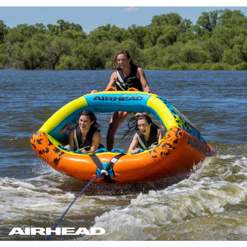 Airhead Poparazzi Towable Tube for Boating, 1-3 Rider Inflatable Boat Tube for Water Tubing