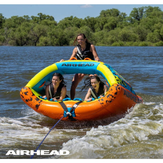 Airhead Poparazzi Towable Tube for Boating, 1-3 Rider Inflatable Boat Tube for Water Tubing