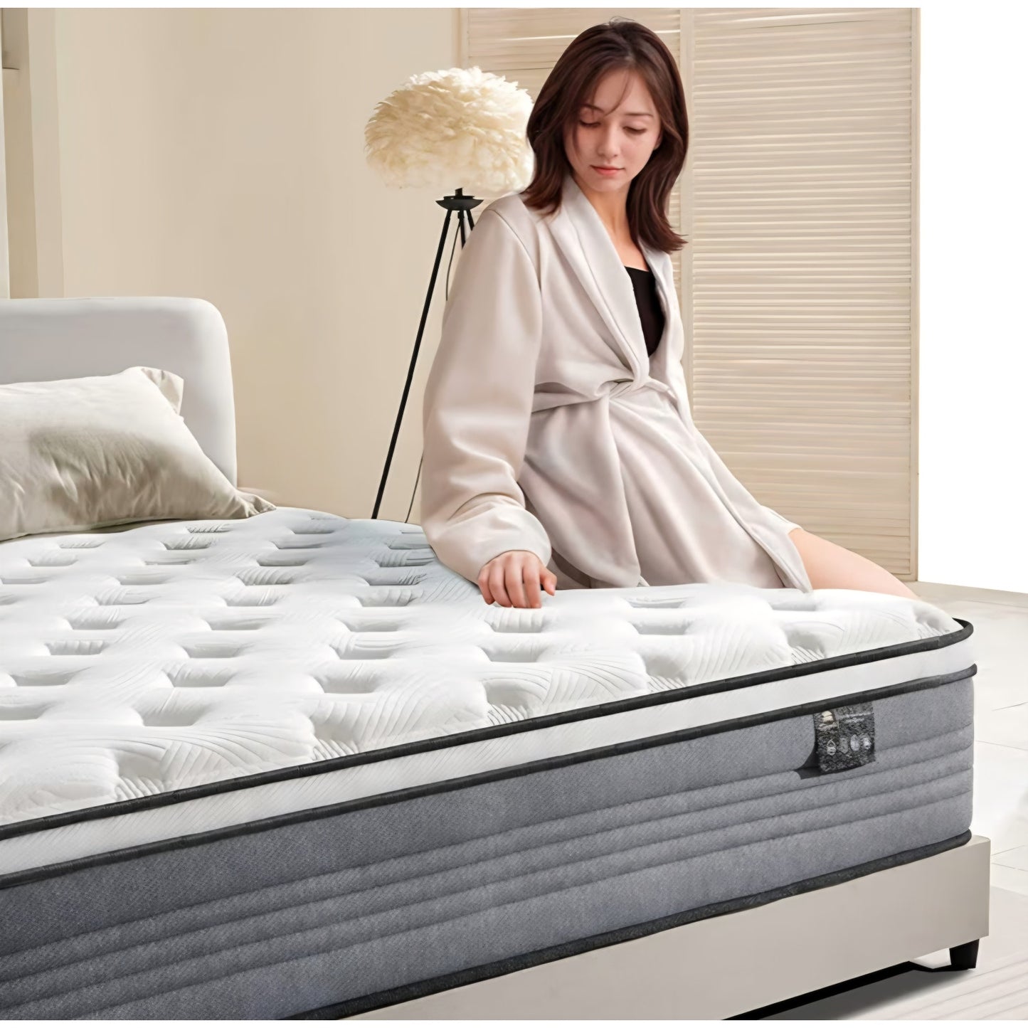 Vipcute King Size Mattress, 14 Inch King Mattresses, 14 inch Hybrid Pocketed Coil Mattress in a Box