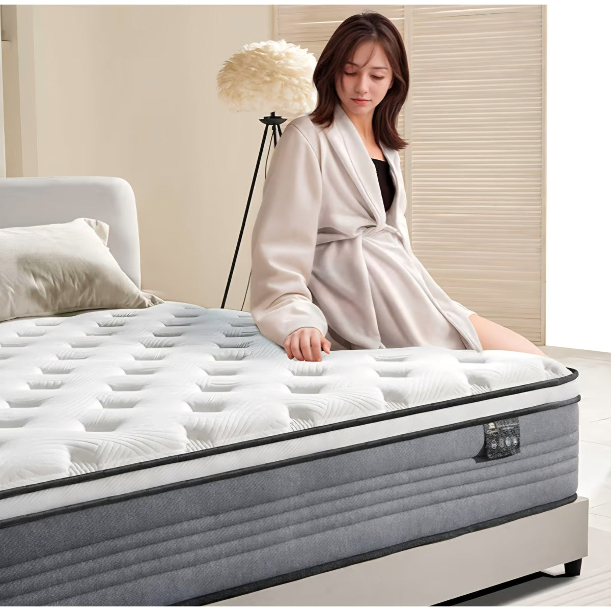 Vipcute King Size Mattress, 14 Inch King Mattresses, 14 inch Hybrid Pocketed Coil Mattress in a Box