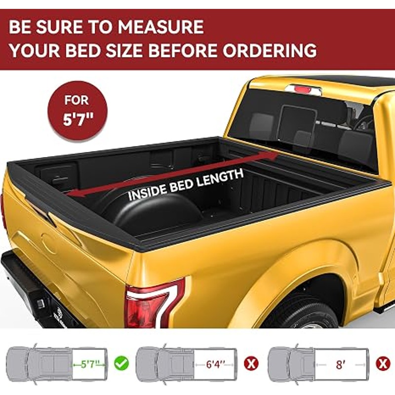 Soft Tri-fold Tonneau Cover Fits, Dodge Ram 1500 5.7ft Bed 2009-2026 (Classic & New) Without Rambox