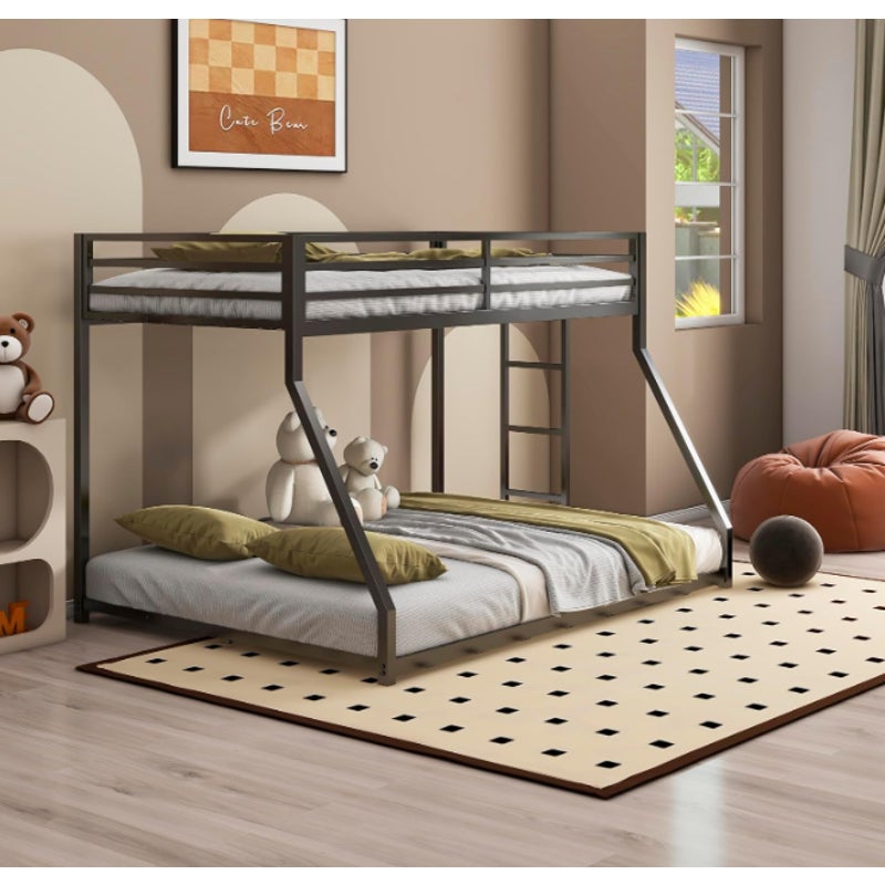 Bunk Beds Twin Over Full Size, Metal Bunk Bed with Removable