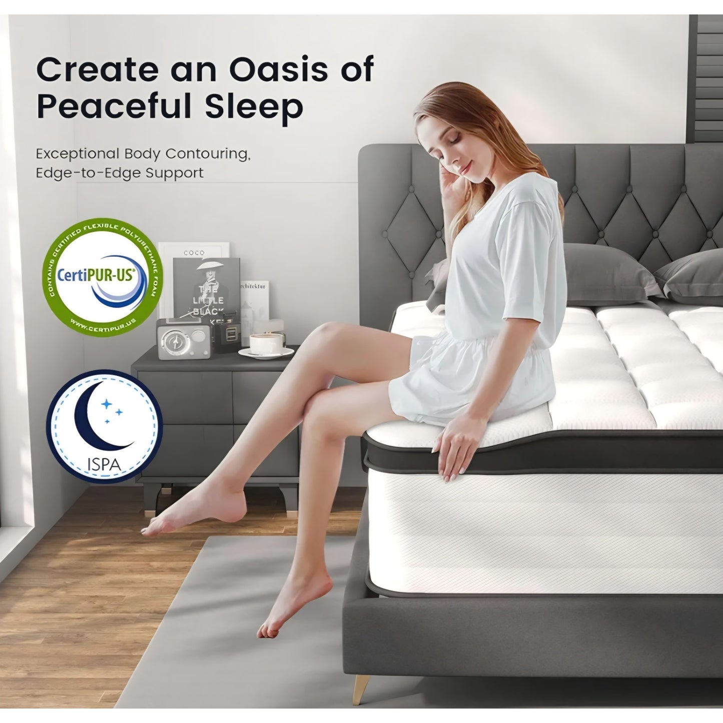 King Mattress, 12 Inch Hybrid King Size Mattress, Medium Firm Memory Foam and Pocket Springs,