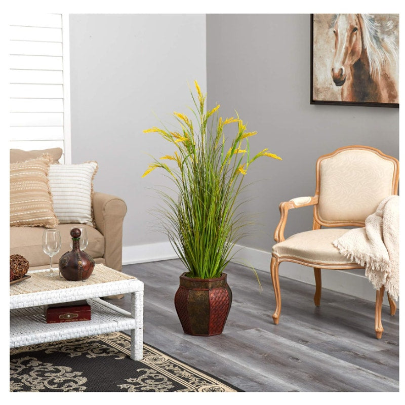 Nearly Natural 53in. Wheat Grain Artificial Plant in Decorative Planter