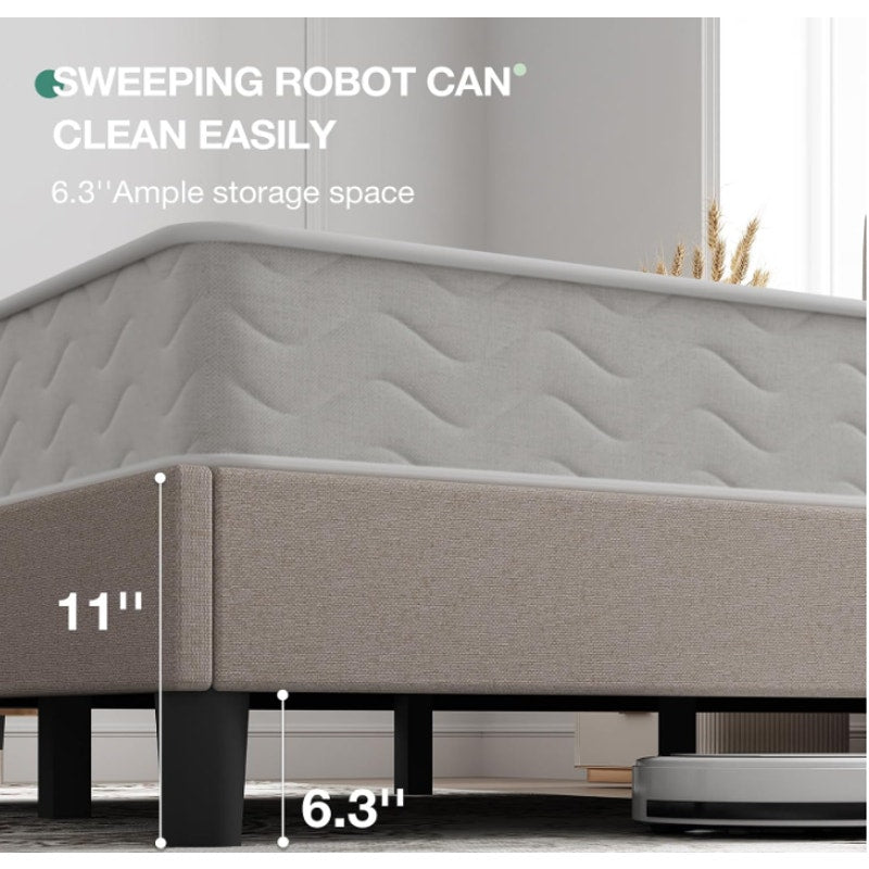 Novilla Queen Bed Frame with Headboard, Bed Frame Queen Size with Wood Slats Support