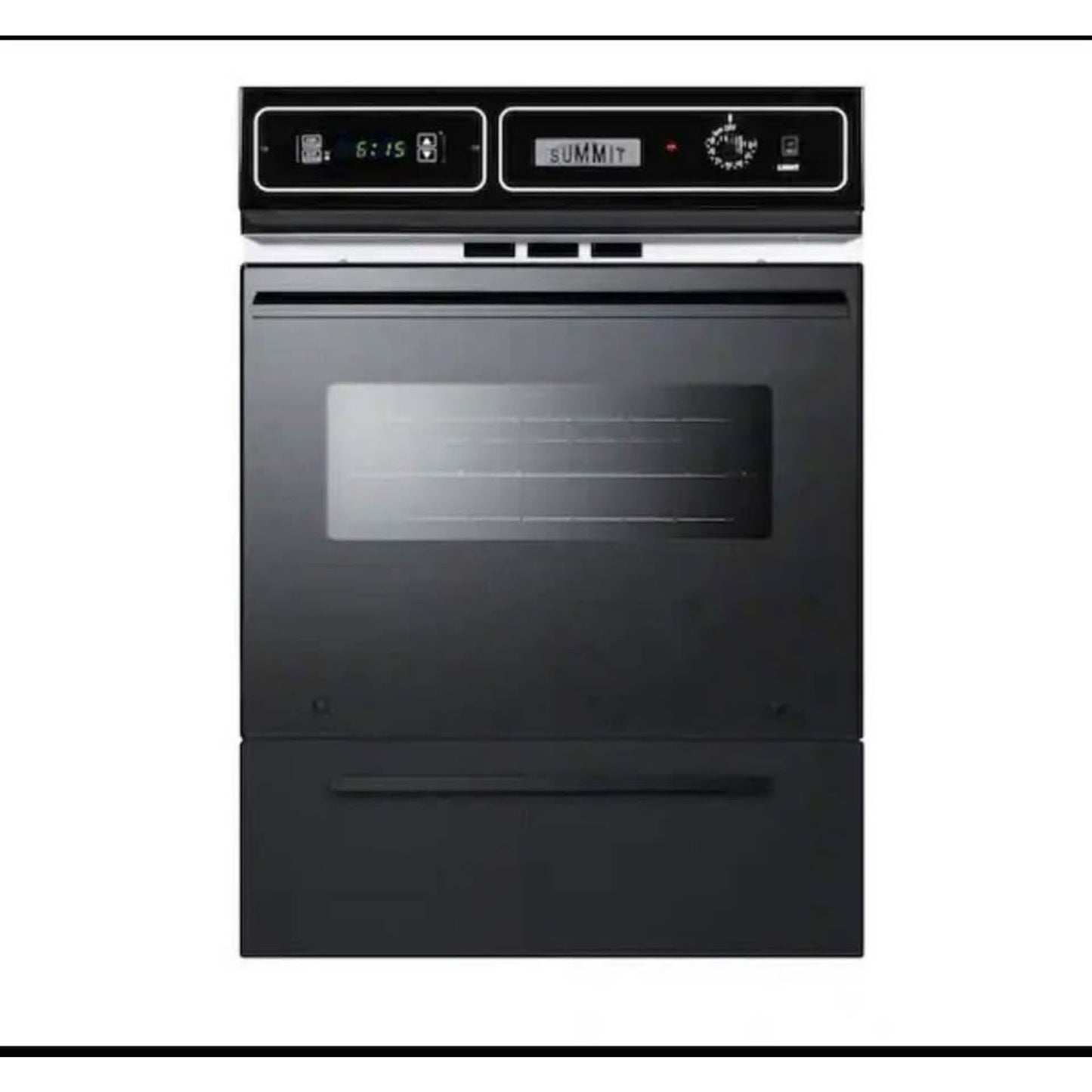 Summit Appliance 24 in. Single Gas Wall Oven in Black