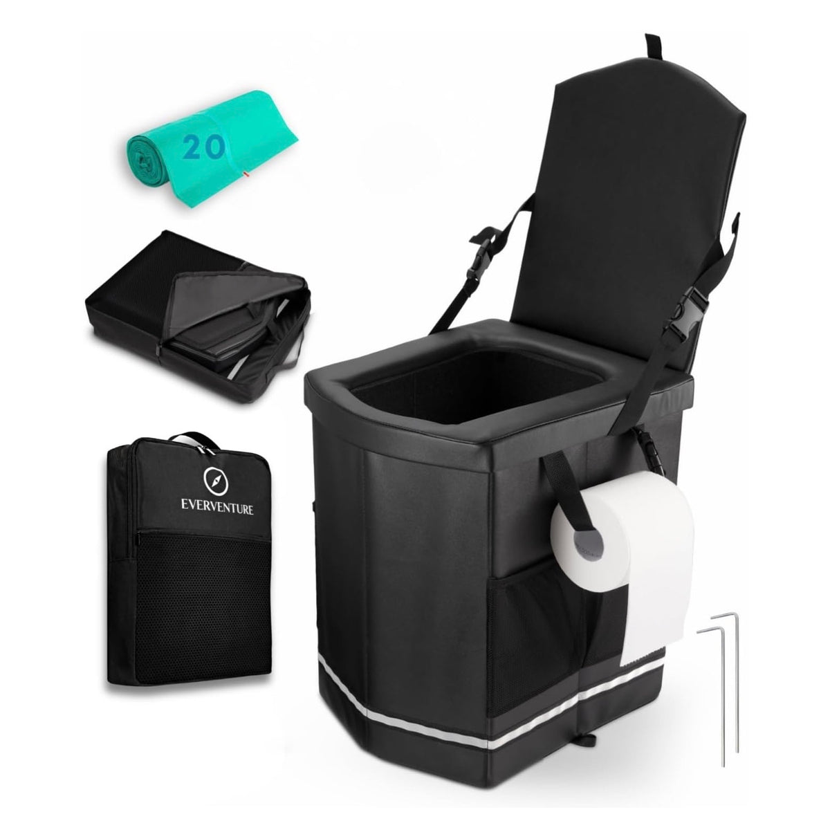 XL Portable Toilet for Adults - Extra Strong, Compact Portable Toilet