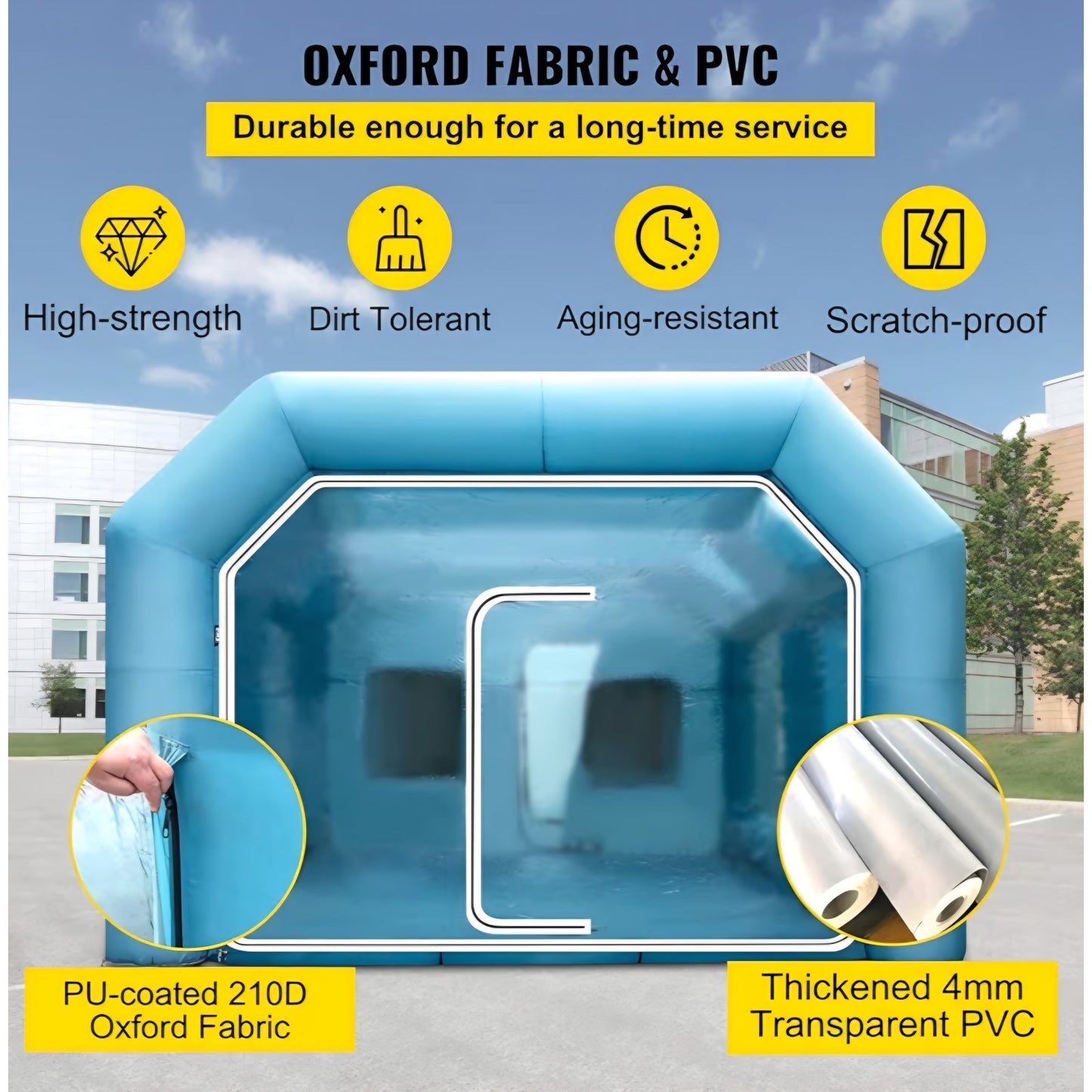 VEVOR Inflatable Paint Booth, 33x16.4x11.5ft, Inflatable Booth with 2 Powerful Blowers