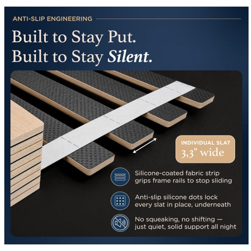 King Size Heavy-Duty (76x80) King Bed Slats to Prevent Sagging Under 2.5" Spacing Wooden Bed Slats