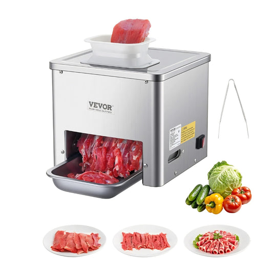 VEVOR Meat Cutter Machine, 550W Meat Slicer, 350 lb/h Commercial Meat Cutting Machine, Stainless