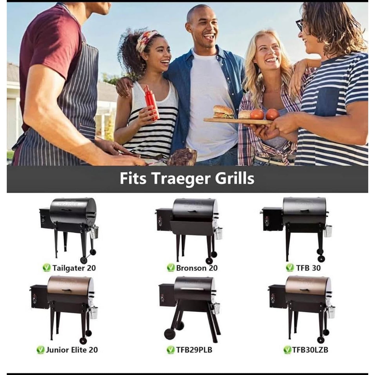 $35 obo BCA012 Stainless Grease Drip Tray Heat Baffle Diffuser Set Replacement for Traeger 22 Series
