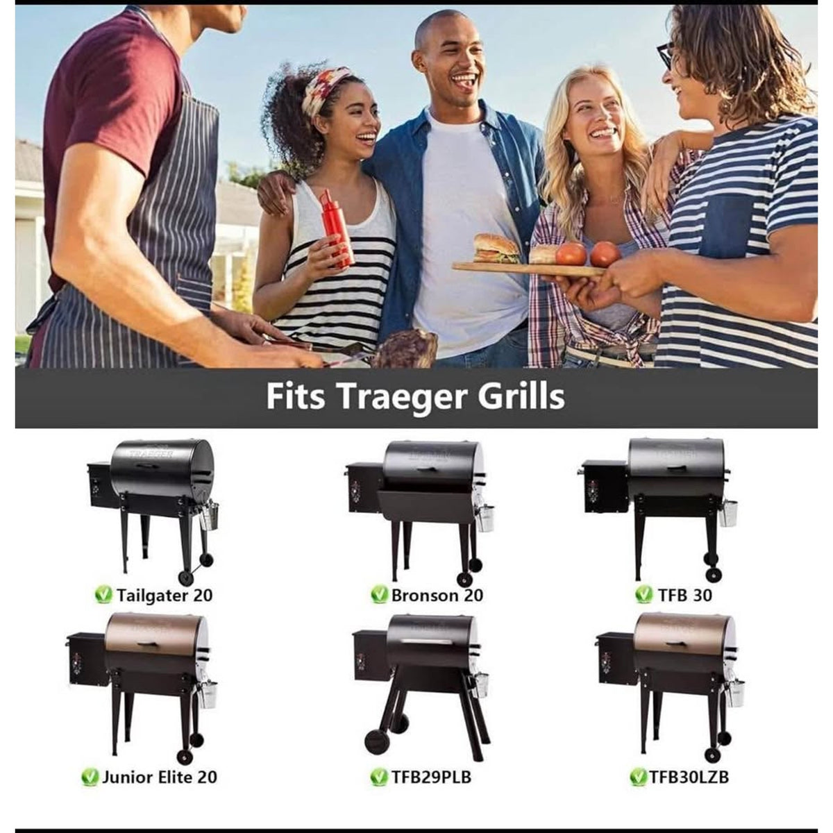 $35 obo BCA012 Stainless Grease Drip Tray Heat Baffle Diffuser Set Replacement for Traeger 22 Series