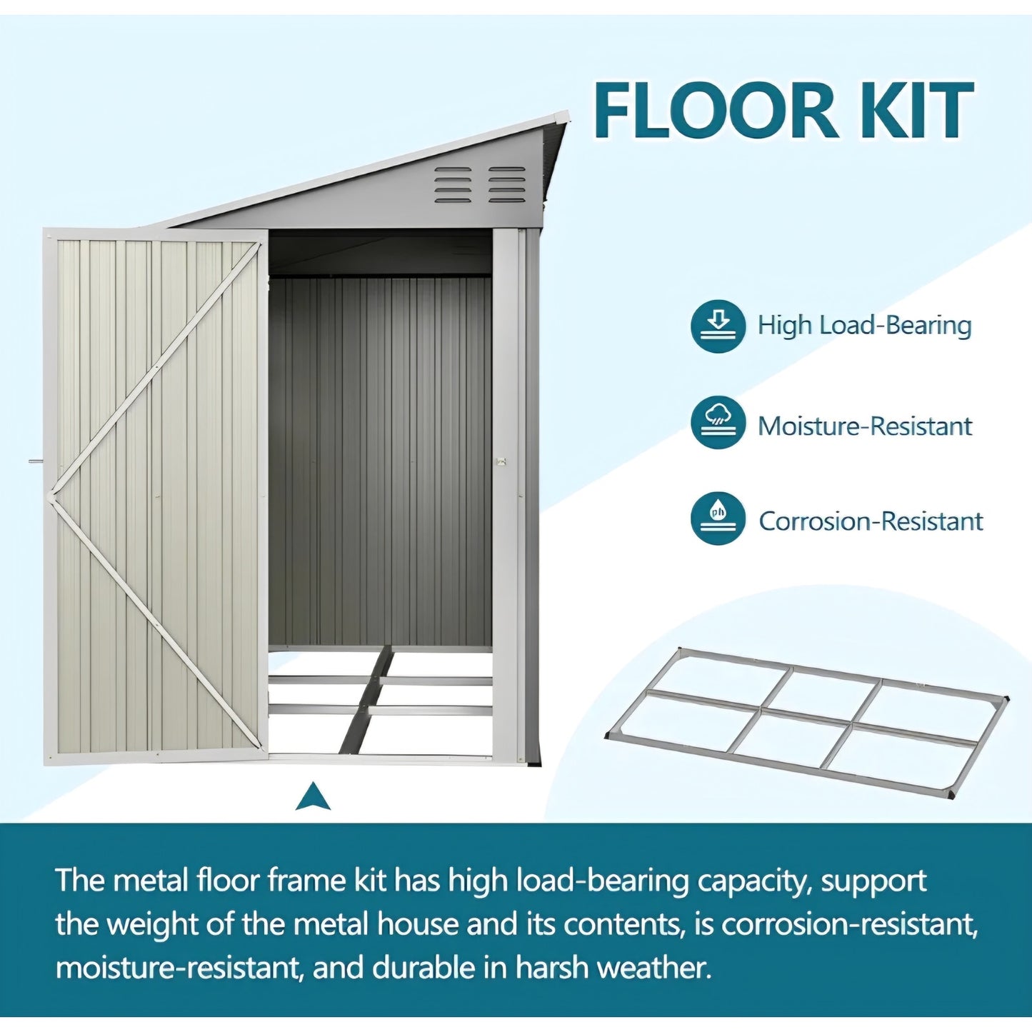 4x 10 FT Metal Outdoor Storage Shed with Windows and Foundation, Lean to Storage Sheds w/Lockable Door & Air Vents, All Weather Waterproof Garden Tool House for Backyard, Patio, Lawn, Gray