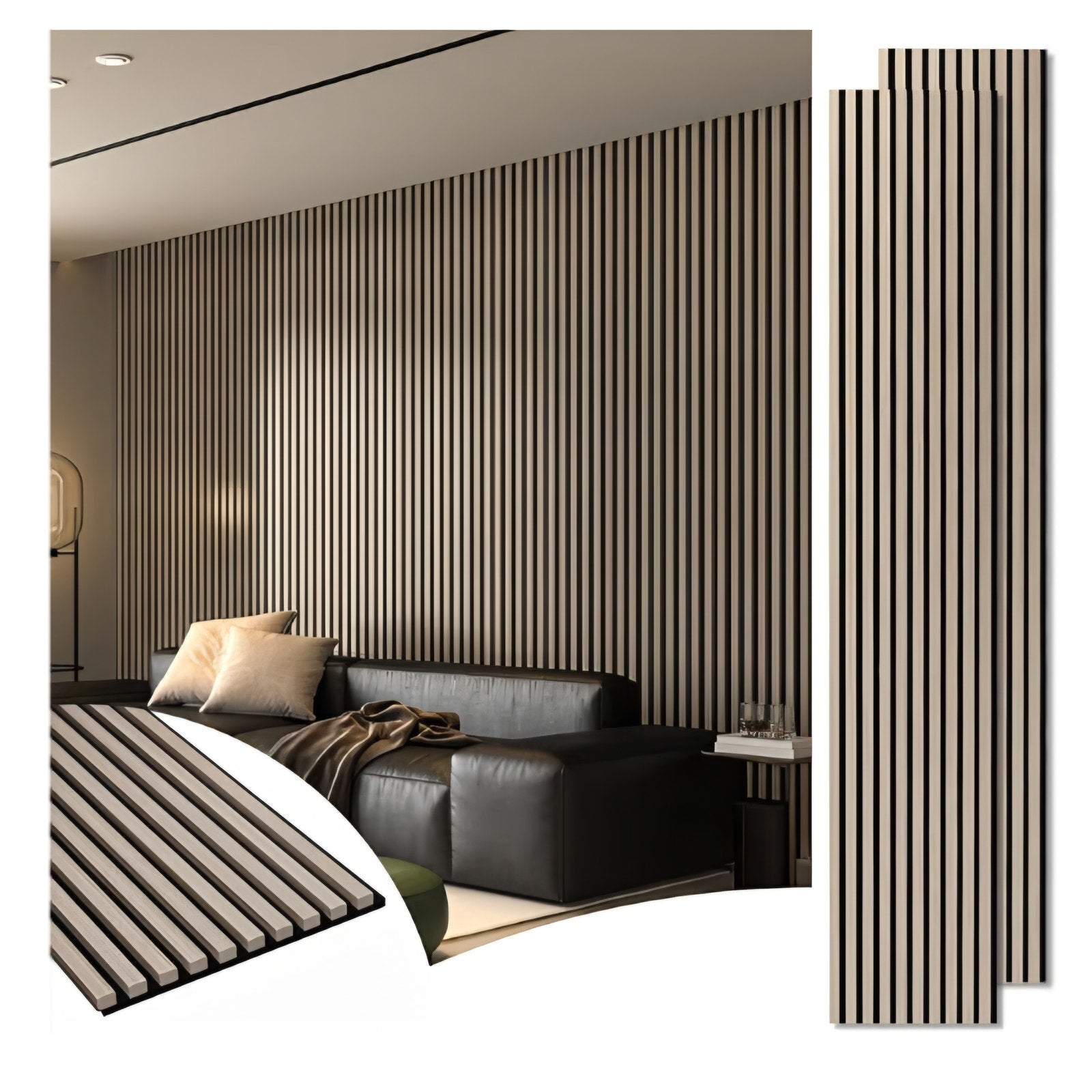 Art3d 2-Pack 108" x 12" Acoustic Wood Panels for Wall Oak