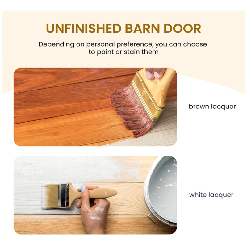 SMARTSTANDARD 36in x 84in Sliding Barn Door with 6.6ft Barn Door Hardware Kit Included