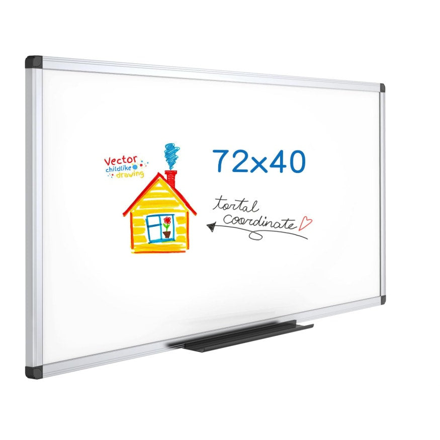 VIZ-PRO Dry Erase Board, 72" x 40" Large Magnetic Whiteboard for Wall Silver Aluminum Frame