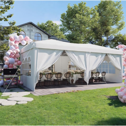 10x20 Pop Up Canopy Tent with Sidewalls, One-Push Instant Setup Waterproof Outdoor Canopy