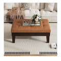 Merax Modern Storage Ottoman with Slide-Out Drawer, Bonded Leather